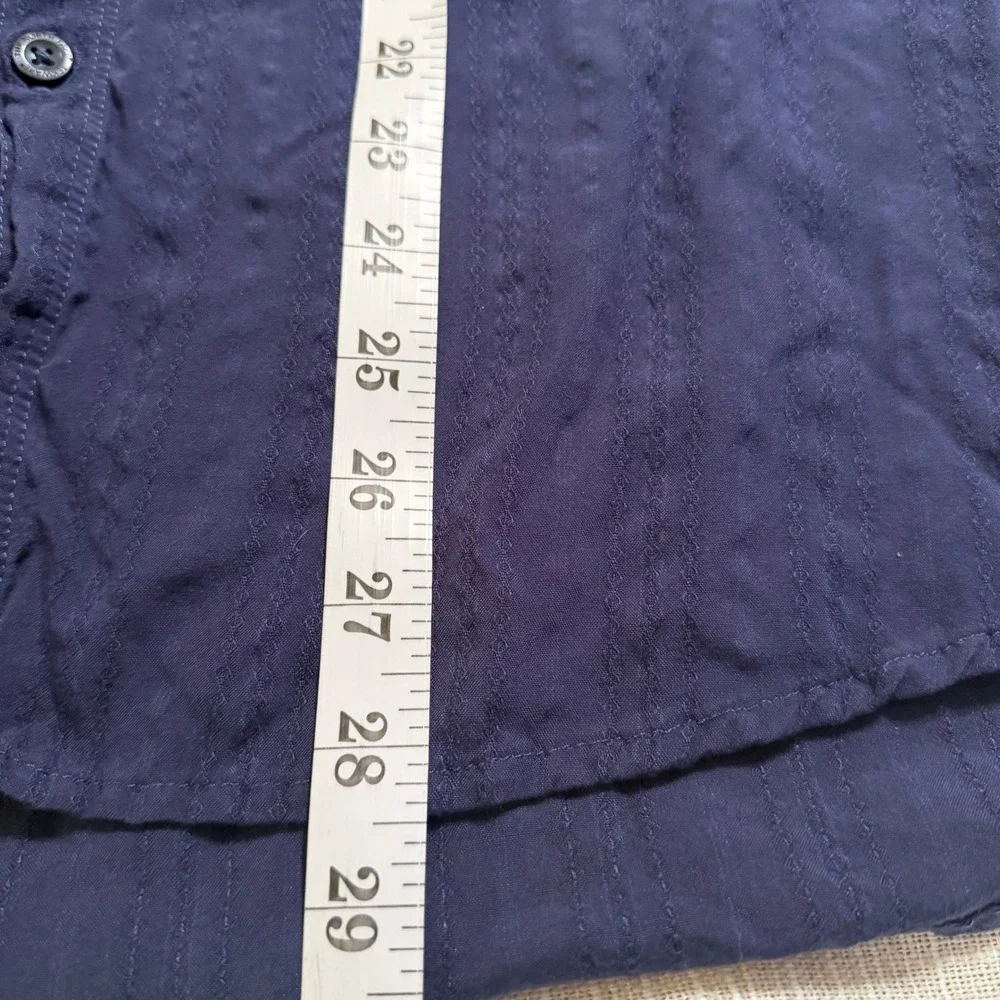 The North Face Mens Navy Blue Modal Blend Textured Short Sleeve‎ Shirt Medium